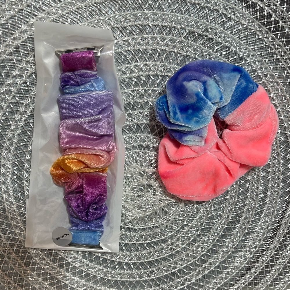 Scrunchie Watch Band for Apple Watch 38/40mm and Hair Scrunchie Set of 2 NWT